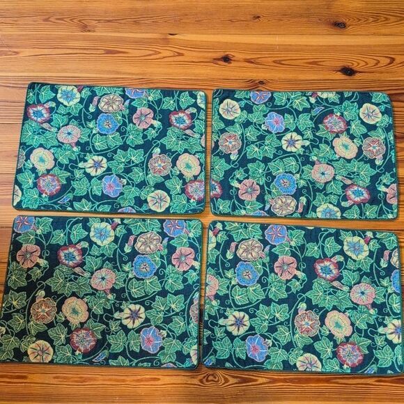 Tapisserie Tapestry by Renaissance Woven Art Green Floral Placemats, Set of 4 - Picture 8 of 10